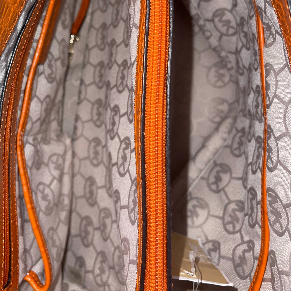 Vintage Michael Kors Orange 🍊 Croc 🐊 and Canvas - Picture 13 of 15